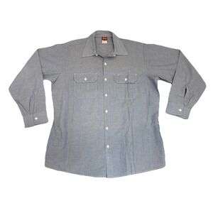 Big Ben Men Utility Shirt Size L Long Sleeve Made in U.S.A. Rip Proof Stitch NEW